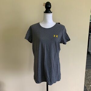 New Large Under Armour Gray Semi-Fitted Heat Gear Tee Shirt